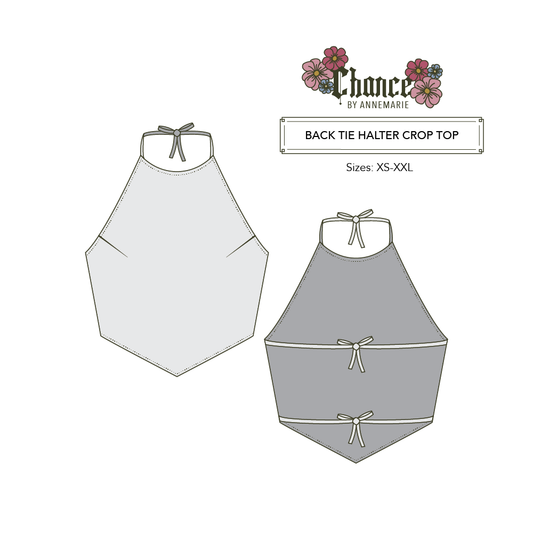 Back Tie Halter Crop Top