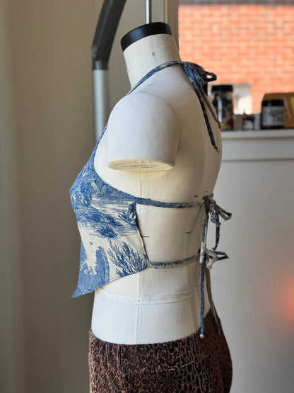 Back Tie Halter Crop Top